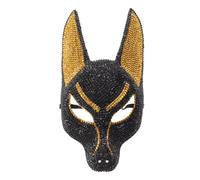DIYEAH Maschera di Anubi ingioiellata - Maschera egizia integrale per cosplay di Halloween - Accessorio per costume del della morte per feste in, feste horror e decorazioni per festival dell'antico