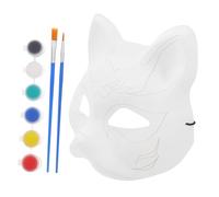 DIYEAH Maschera Fai da Te di Volpe e Gatto in Plastica Grezza con Kit di Pittura, per Feste di Compleanno e Halloween, Accessorio Cosplay Unico e Personalizzabile