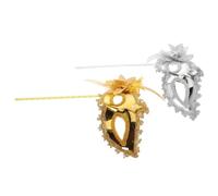 DIYEAH Maschera Veneziana Elegante Stile Veneto Versatile con Bastone 2 Pezzi Resistente alla Deformazione, in Oro e Argento per Feste e Matrimoni per Carnevale e Mascherate