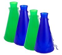 DIYEAH Megafono Giocattolo Tromba da Festa 4 Pezzi in Plastica Resistente Colore Blu e Verde, Megafoni Portatili per Tifare a Partite, Feste e Concerti all’Aperto