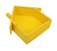 DIYEAH Mensola da Parete in Legno a Forma di Casina Gialla per Cameretta Scaffale Decorativo per Riporre Oggetti Design Unico con Finitura Liscia e Sicura per Camera da Letto e Soggiorno