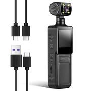 DIYEAH Mini Videocamera Sportiva Tascabile, Mini Body Camera con Audio e Video, 4k Ultra Hd, Abs, Nero, per Viaggi e Sport All'aperto