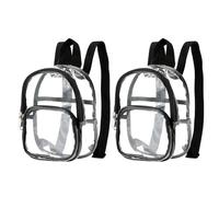 DIYEAH Mini zaino da viaggio trasparente da 2 pezzi - Piccolo zaino impermeabile per avventure all'aria aperta in spiaggia, piscina - in plastica con tasche multiple - per bambini piccoli