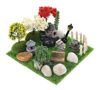 DIYEAH Miniature Giardino Fatato in Plastica Decorazioni Mini Paesaggio con Pietre Recinzioni e Alberi Accessori Resistenti per Terrari e Tavoli Decorazione Mini Giardino Magico