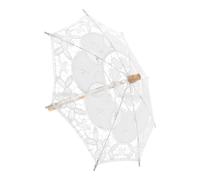 DIYEAH Ombrello da Matrimonio in Cotone Bianco Pizzo, Leggero e Versatile, come Parasole per Cerimonie Nuziali e Regalo per Persone Care