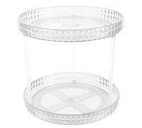 DIYEAH Organizer Cosmetici Rotante a 2 Livelli, Porta Profumo da Scrivania in Materiale Durevole Trasparente, Vassoio Rotondo per Trucco e Profumi, per Bagno e Camera da Letto