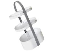 DIYEAH Organizer da Scrivania a Tre Livelli Bianco in ABS | Ripiano Cestello Rotondo, Ordine per Snack e Forniture, Design Semplice per Cucina e Banco