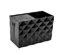 DIYEAH Organizer Portaforbici Doppio Slot in Abs e Pp Antiscivolo Nero per Salone e Casa, Grande Capacità per Accessori Parrucchiera e Clip Flessibile