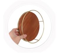 DIYEAH Organizzatore Girevole per Spezie da Banco Cucina Portaspezie Rotante in Legno Dorato con Base Antiscivolo Supporto Saliera e Contenitori Versatile per Cucina Armadio e Tavolo