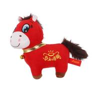 DIYEAH Peluche a forma di cavallo - Peluche a forma di cavallo in cotone PP per il capodanno cinese - a di animaletto rosso con lo zodiaco per la decorazione della festa del capodanno lunare