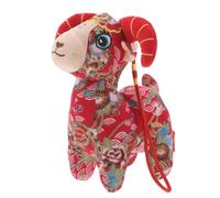 DIYEAH Peluche dell'Anno della Capra, Bambola decorativa con animale | Mascotte della capra per il Capodanno cinese, animale zodiacale rosso, decorazione Feng Shui per casa e ufficio
