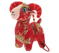 DIYEAH Peluche dell'Anno della Capra, Pecora Decorativa 2027 | Mascotte della capra per il Capodanno cinese, animale zodiacale rosso, decorazione Feng Shui per casa e ufficio
