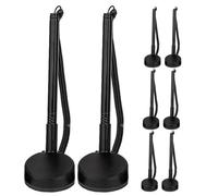 DIYEAH Penna a sfera da scrivania sicura da 8 pezzi per bancone della reception - Penna per firma da ufficio con inchiostro nero fisso con catena e base - Forniture per la firma degli ospiti per