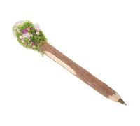 DIYEAH Penna a Sfera in Legno Naturale con Texture Corteccia, Inchiostro Nero Punta Media 0,7 Mm, Cristallo Decorativo con Fiore di Muschio Finto, Strumento di Scrittura per Ufficio