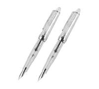 DIYEAH Penna Stilografica Trasparente 0,5 Mm Set Da 2 Pezzi Caricamento a Pistone, Leggero Design Ergonomico Per Calligrafia e Scrittura Quotidiana, Adatta a Studenti e Professionisti