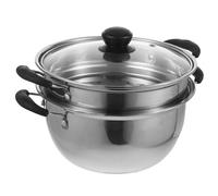 DIYEAH Pentola Vapore Acciaio Inossidabile Doppio Pentolino per Zuppa e Cottura a Vapore Resistente alla Corrosione e Alte Temperature Manico Ergonomico Capacità Ampia per Cucina