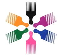 DIYEAH Pettine per Chioma a Denti Lunghi in Plastica Resistente, Set da 6 Pezzi per Donna e Uomo, Pettine Largo e Piatto per Barba e Parrucca, Strumento lo Styling Colore Colore Casuale