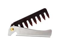DIYEAH Pettine Pieghevole e Styling Elegante da Uomo in Acciaio Inossidabile Manico Nero Denti Lisci Compatto e Portatile per Sfumatura Chioma Uomo