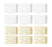 DIYEAH Pettini per Parrucche Clip Fermacapelli Eleganti in Ferro a Cinque Denti 100 Pezzi per Styling Chioma Accessori DIY in Argento e Oro per Donne