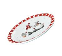 DIYEAH Piatto Decorativo Natalizio in Ceramica, Piatto da Dessert Rotondo, Vassoio per Snack e Frutta, Leggero e Portatile, Resistente All’usura alle Rotture, per Colazione e Tè