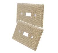 DIYEAH Placca per Interruttore a Parete Glitterata Dorata Strass, Copertura Decorativa Singola Levetta da 2 Pezzi per Camera da Letto, Cucina e Bagno, Copri-interruttori Scintillanti