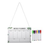 DIYEAH Planner settimanale in acrilico: lavagna bianca da appendere in acrilico cancellabile a secco 11,8" x 7,8" - Lavagna trasparente per la pianificazione, la lista della spesa, il menu