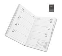 DIYEAH Planner Tascabile con Copertina PU Liscia Calendario Mensile e Settimanale in Inglese Agendina Compatta Resistente all Inchiostro per Lavoro e Studio per Borsa e Regali