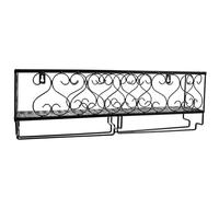 DIYEAH Porta Bicchieri e Bottiglie da Parete in Ferro Nero Supporto Vino Sospeso Resistente e Pratico per Calici Organizer Cantinetta Vino Contemporaneo per Cucina e Bar