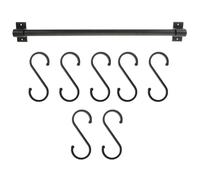 DIYEAH Porta Ganci Multifunzionale 7 Resistente Organizzare Mobili e Utensili da Alluminio Spaziale Nero Risparmiare Spazio Cucina