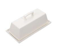 DIYEAH Porta in Ceramica Bianco con Coperchio Resistente al Calore e Adatto a Microonde, Piatto per Snack per Cucine e Ristoranti
