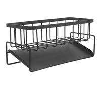 DIYEAH Porta Spugna per Lavello da Cucina in Materiale Stabile Grigio Organizer Multiuso Scolapiatti e Porta Strofinacci per Pulizia Compatto per Cucina e Bagno