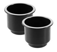 DIYEAH Portabicchieri Design Moderno 2 Pezzi in Plastica Nero per Auto Compatto e Facile da Pulire per Interni di Auto Barche e Yacht Riutilizzabile