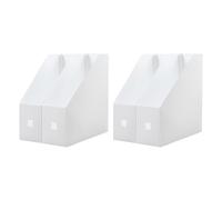 DIYEAH Portadocumenti da Scrivania in Plastica Opaca 9x24x27 Cm, Set 2 Pezzi, Organizer Multiuso per Ufficio, Studio e Casa, Portariviste e Rack per Archiviazione Documenti