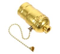 DIYEAH Portalampada Stile Retrò con Catena Tirante in Alluminio Oro con Attacco Filettato E26, Facile Installazione e Controllo, per Lampade da Parete o Soffitto