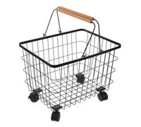 DIYEAH Portalegna per : Cesto per legna da ardere da interno con ruote - Portalegna in metallo - Secchio per carbone per accessori da stufa