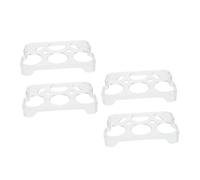DIYEAH Portauova da Frigorifero 4 Pezzi in Plastica Resistente, Scaffale Portauova Stabile 6 Scomparti, Contenitore per Conservazione e Organizzazione Uova in Cucina