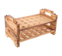 DIYEAH Portauova in Legno per Uova di Quaglia Design a Doppio Strato e 24 Fori Rotondi, Organizer Versatile per Cucina e Frigorifero per Feste e Preparazione Dolci