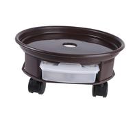 DIYEAH Portavaso con Ruote Rotondo in Plastica Sottovaso Mobile per Fioriere da Interno ed Esterno Base con Freno Antiscivolo Supporto per Piante Facilmente Spostabile e Facile da Pulire
