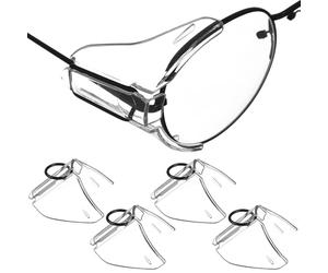 DIYEAH Protezione Laterale per Occhiali di Sicurezza, 2 Paia Trasparente | Clip-on Sottile per Aste Fino a 0, 7cm, Visione Periferica Ampia, Pezzi Chiari