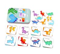 DIYEAH Puzzle Educativo in Legno con Dinosauri Colorati per Gioco di Associazione e Sviluppo Cognitivo Didattico Pertà Prescolare Regalo Interattivo per Genitori