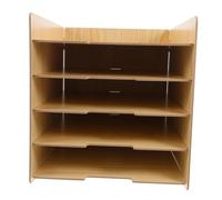 DIYEAH Rack di Archiviazione File Porta Brochure Organizzatore di Carta da Scrivania Organizzatore di Posta per Scrivania Busta e Organizer per Carta Organizzatore di Buste di Legno Khaki