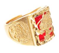 DIYEAH Rame Anello Drago Aperto Stile Cinese Regolabile per Uomini | Oro, Vestibilità Confortevole e Sicura sulla Pelle, per Feste e Incontri, Regalo per Compleanno