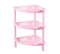 DIYEAH Rosa a 3 Livelli Scaffale Angolare in Plastica per Cucina e Vanity | Montaggio senza Viti Né Attrezzi, Struttura Leggera e Combinabile, per Snack e Utensili da Nail Art
