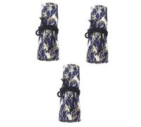 DIYEAH Rotolo Da 3 Pezzi Astuccio per penne a Crane Pen coperchio sacchi a matita astuccio avvolgibile astuccio penne colorate astuccio per matite astuccio per matite cotone