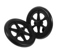 DIYEAH Ruote Anteriori di Ricambio per Sedia a Rotelle Manuale 8 Pollici in Gomma Dura Nera Cuscinetto a Sfera, Set da 2 Pezzi per Deambulatori, Installazione Semplice e Sterzo Agevole