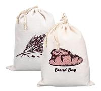 DIYEAH Sacchetti per Pane in Lino Composti 2 Pezzi Chiusura a Cordino