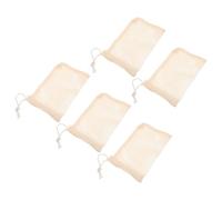 DIYEAH Sacchetto per Sapone in Sisal Naturale con Coulisse 5 Pezzi, Rete Schiumogena per Doccia e Viso, Sacchetti Asciutti per Bagno e Viaggi