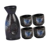 DIYEAH Sake Giapponese in Ceramica Elegante Contenitore e Tazzine Delicate per Servizio di Vino Resistente e Non Sbiadente per Casa Bar e Hotel