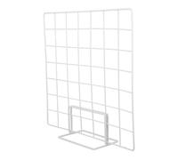 DIYEAH Scaffale Espositivo da Tavolo in Ferro Bianco Griglia e Base, Supporto Versatile per Appendere Foto e Mostrare Accessori, Design Moderno e Minimalista