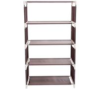 DIYEAH Scarpiera Cinque Ripiani in Acciaio Inossidabile con Tessuto Non Tessuto Resistente Organizer Scarpe Salvaspazio per Casa e Ingresso Design Elegante e Compatibile con Vari Stili